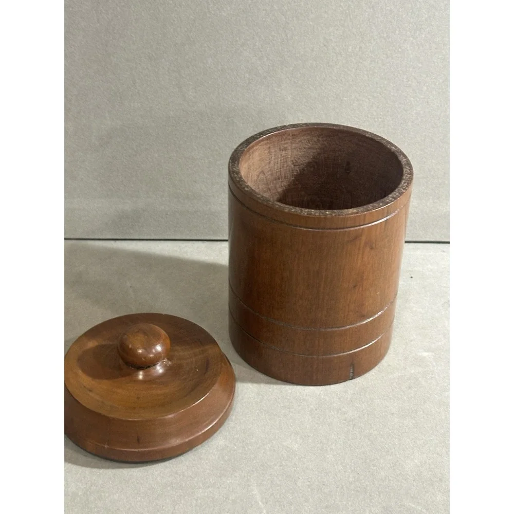 Vintage Hand Made Wooden Cup With‎ Lid